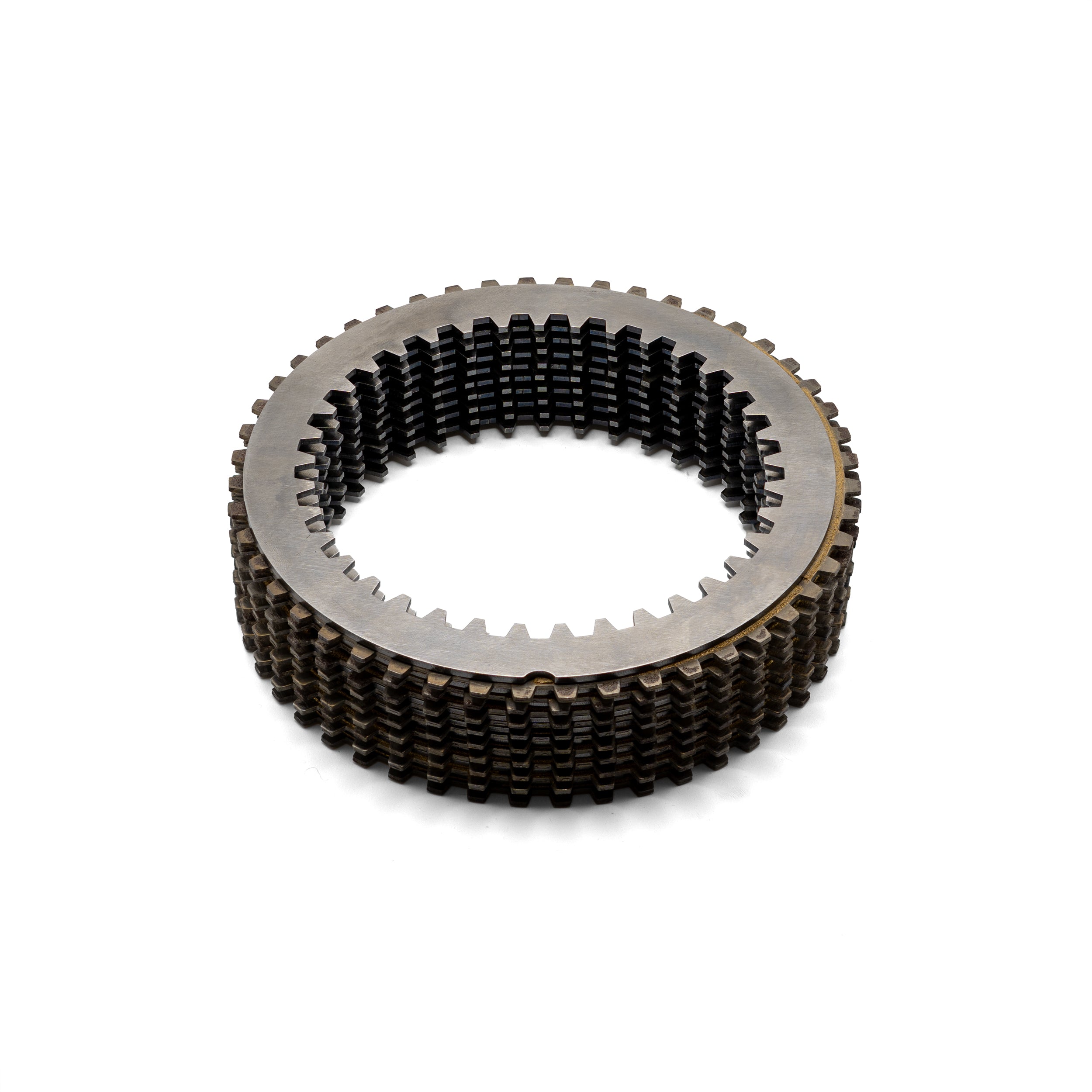 Complete 48-tooth sintered dry clutch plate set for Ducati V4 models, featuring 9 friction plates and 9 steel driven plates.