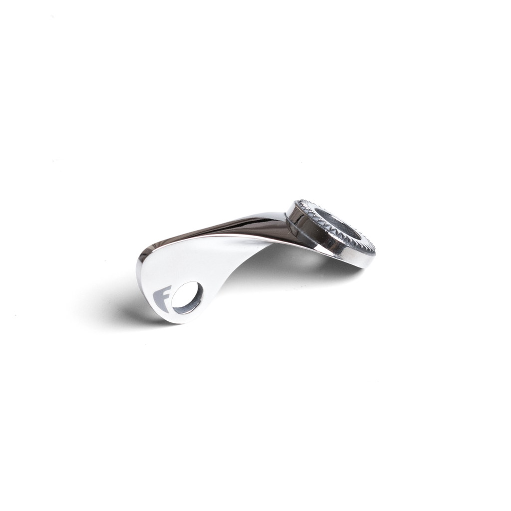 Side profile view of the FLIPPERHOUSE Narwhal phone mount sleek design for MV Agusta F4 sports bikes.