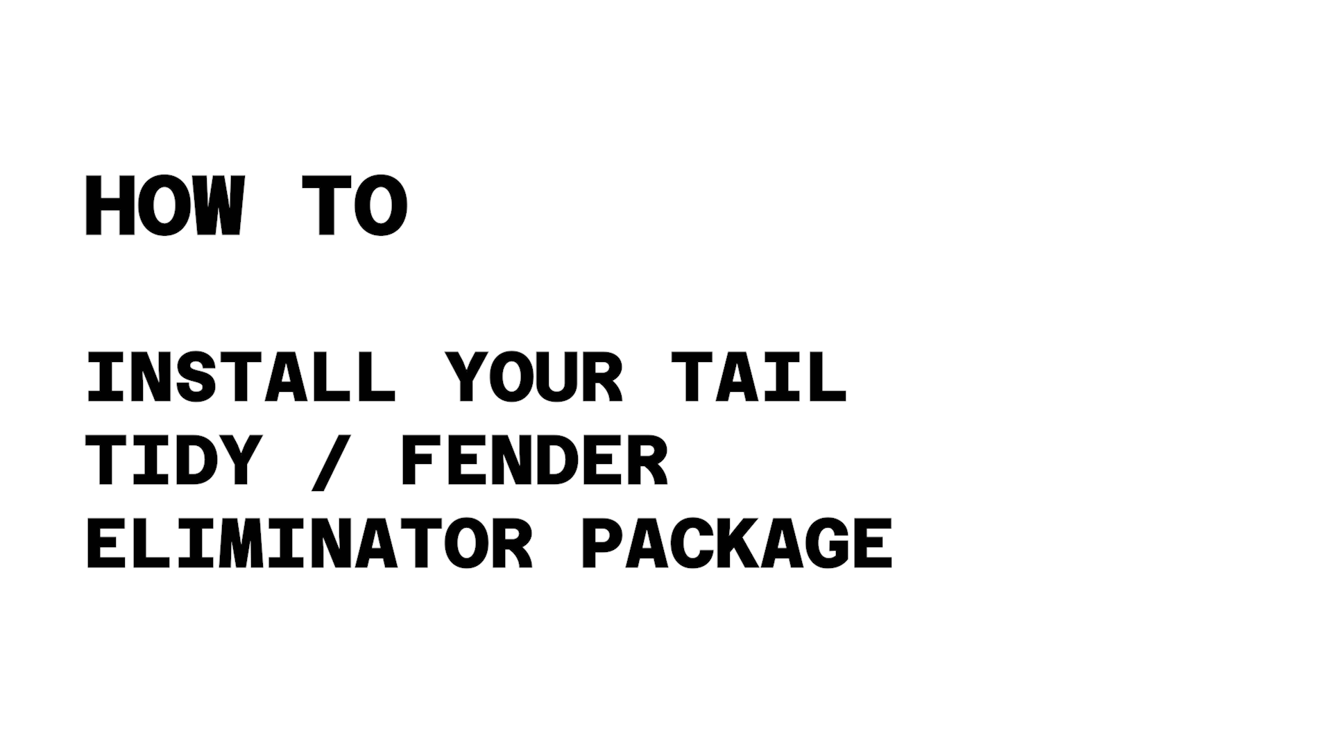 Installation video guide for the FLIPPERHOUSE BMW S1000XR and M1000XR Gen 2 tail tidy / fender eliminator kit.